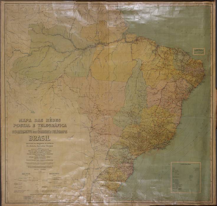 Mapa Redes Postal e Telegrafica Brasil 1944 cart451488